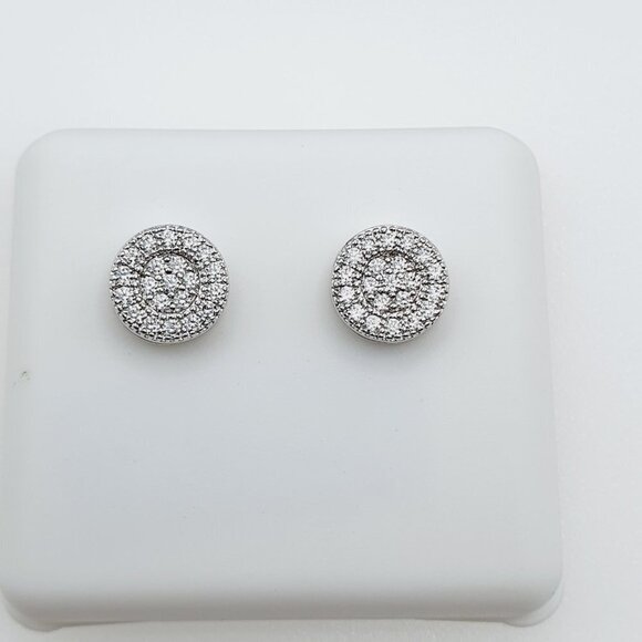 - "925 Sterling Silver Plated CZ Earrings, INUS1BR176 - Picture 1 of 9